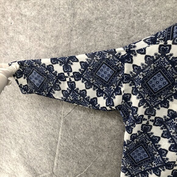 Sans Souci Oversized Chiffon Overshirt Womens XS Button Down High Low Paisley - Picture 5 of 8